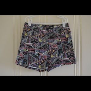 H&M Unique Multicolor Pattern High Waisted Shorts